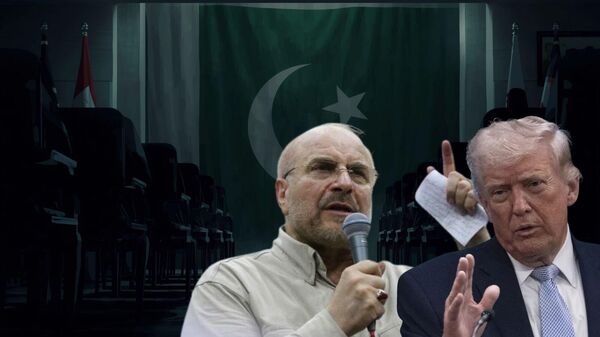 İran Meclis Başkanı Kalibaf, ABD Başkanı Trump - Sputnik Türkiye