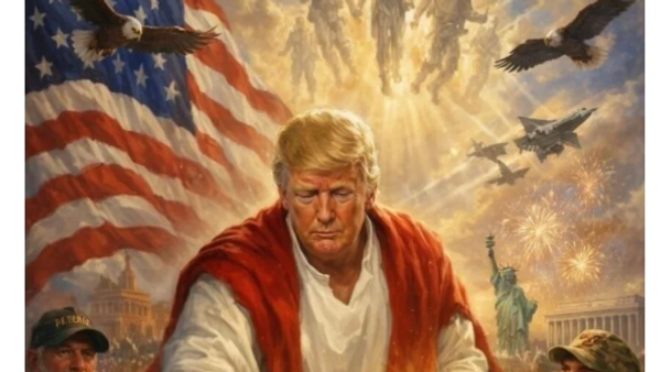 Donald Trump, kendini İsa peygamber gibi resmeden bir yapay zeka çizimi paylaştı - Sputnik Türkiye