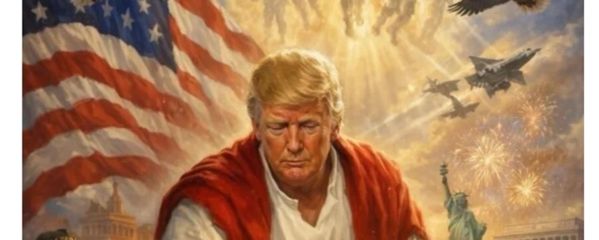 Donald Trump, kendini İsa peygamber gibi resmeden bir yapay zeka çizimi paylaştı - Sputnik Türkiye, 1920, 13.04.2026