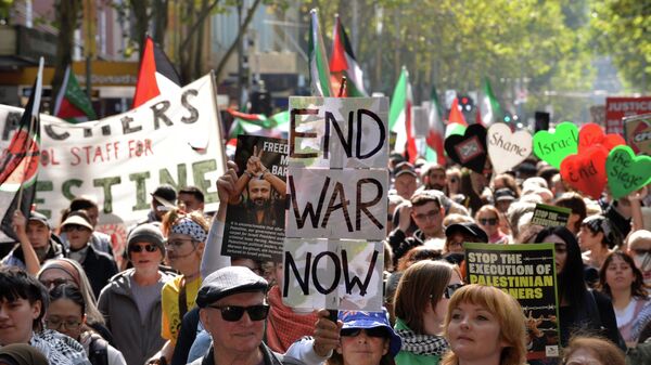 Avustralya'da Filistinli Esirler Günü dolayısıyla protesto düzenlendi - Sputnik Türkiye
