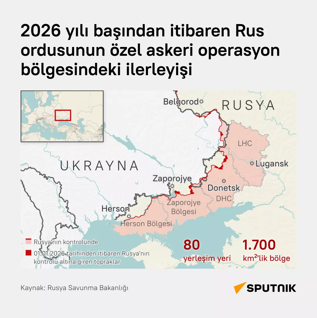 2026 yılından itibaren Rus ordusu, özel askeri operasyon bölgesinde ne kadar ilerledi?