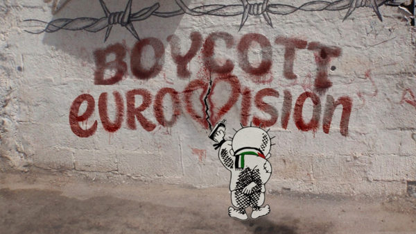 Boykot Eurovision yazılı bir grafitti - Sputnik Türkiye