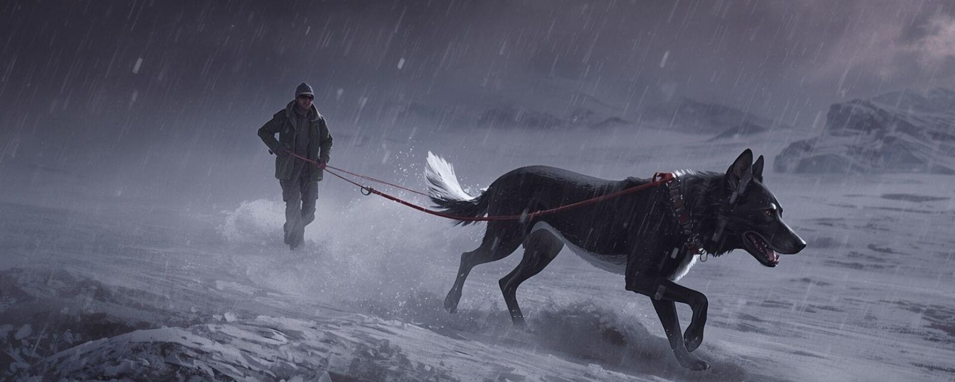 Antarktika'da bir köpek ve adam (Temsili Görsel) - Sputnik Türkiye, 1920, 28.04.2026