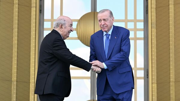 Erdoğan, Cezayir Cumhurbaşkanı Tebbun'u resmi törenle karşıladı - Sputnik Türkiye