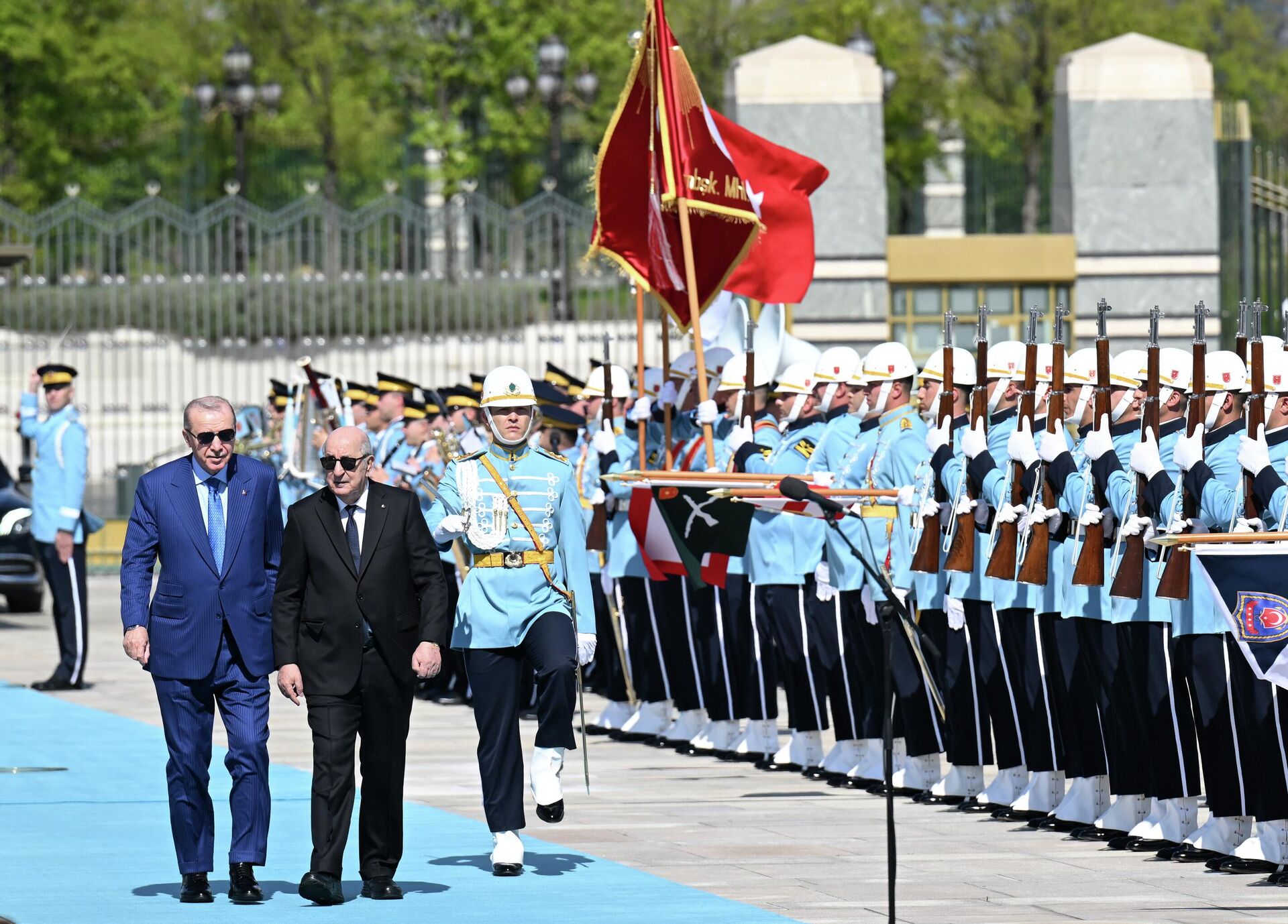 Erdoğan, Cezayir Cumhurbaşkanı Tebbun'u resmi törenle karşıladı - Sputnik Türkiye, 1920, 07.05.2026