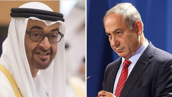 İsrail Başbakanı Binyamin Netanyahu ve BAE Devlet Başkanı Muhammed bin Zayed Al Nahyan - Sputnik Türkiye