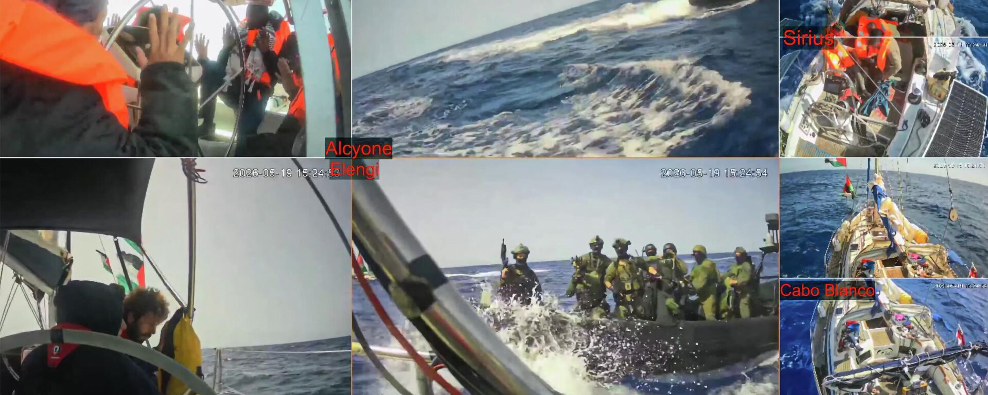 İsrail ordusunun, Gazze'ye yönelik ablukayı kırmayı ve insani yardım ulaştırmayı amaçlayan Küresel Sumud Filosu'ndaki bazı teknelere uluslararası sularda silahlı saldırı düzenlediği bildirildi. - Sputnik Türkiye, 1920, 19.05.2026