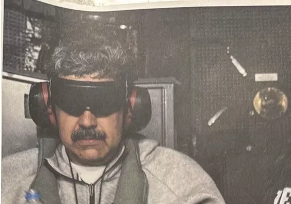 Venezuelan President Nicolas Maduro aboard the USS Iwo Jima after his kidnapping by US forces. Social media photo. - Sputnik Türkiye