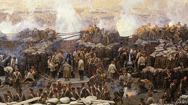 Ressam Franz Roubaud'nun Sevastopol Savunması 1854-1855 adlı panoramasının parçalarından biri. - Sputnik Türkiye