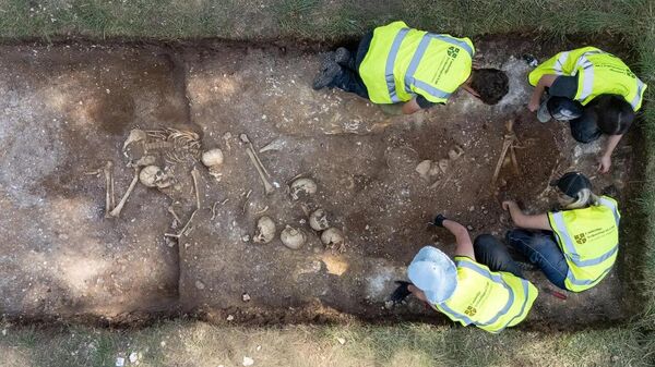University of Cambridge archaeology students excavated a mass grave from the ninth century. - Sputnik Türkiye