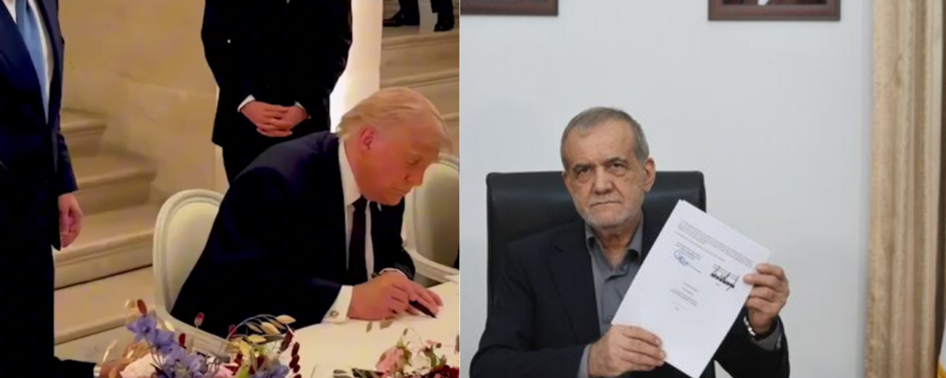Trump ve Pezeşkiyan, ABD-İran mutabakat zaptını imzaladı - Sputnik Türkiye, 1920, 18.06.2026