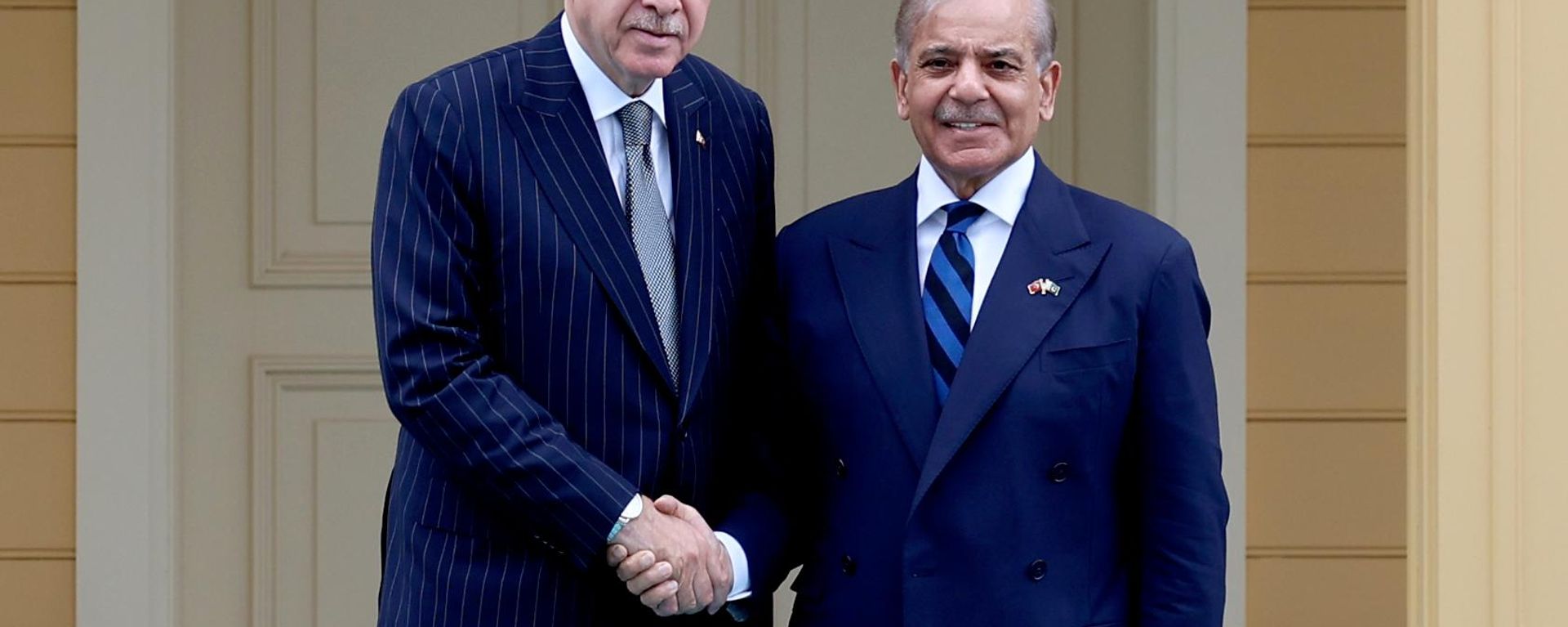Cumhurbaşkanı Recep Tayyip Erdoğan, Cumhurbaşkanlığı Dolmabahçe Çalışma Ofisi'nde Pakistan Başbakanı Şahbaz Şerif'i resmi törenle karşıladı - Sputnik Türkiye, 1920, 04.07.2026