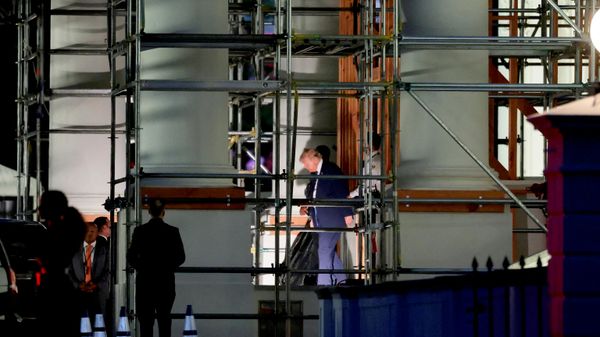 the White House, as scaffolding surrounds the North Portico - Sputnik Türkiye