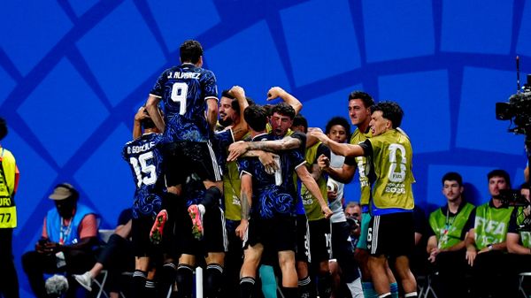FIFA 2026 Dünya Kupası yarı final maçında Arjantinli oyuncuların sevinci - Sputnik Türkiye