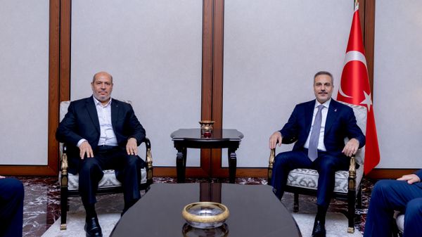 Dışişleri Bakanı Hakan Fidan ve Hamas Siyasi Büro Başkanı Halil el-Hayye - Sputnik Türkiye