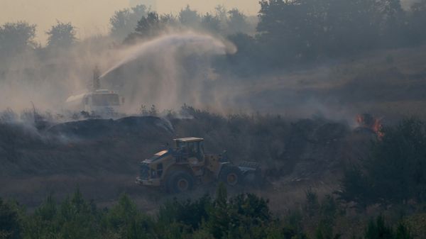 Çanakkale'nin Bayramiç ilçesinde ormanlık alanda çıkan yangın  - Sputnik Türkiye