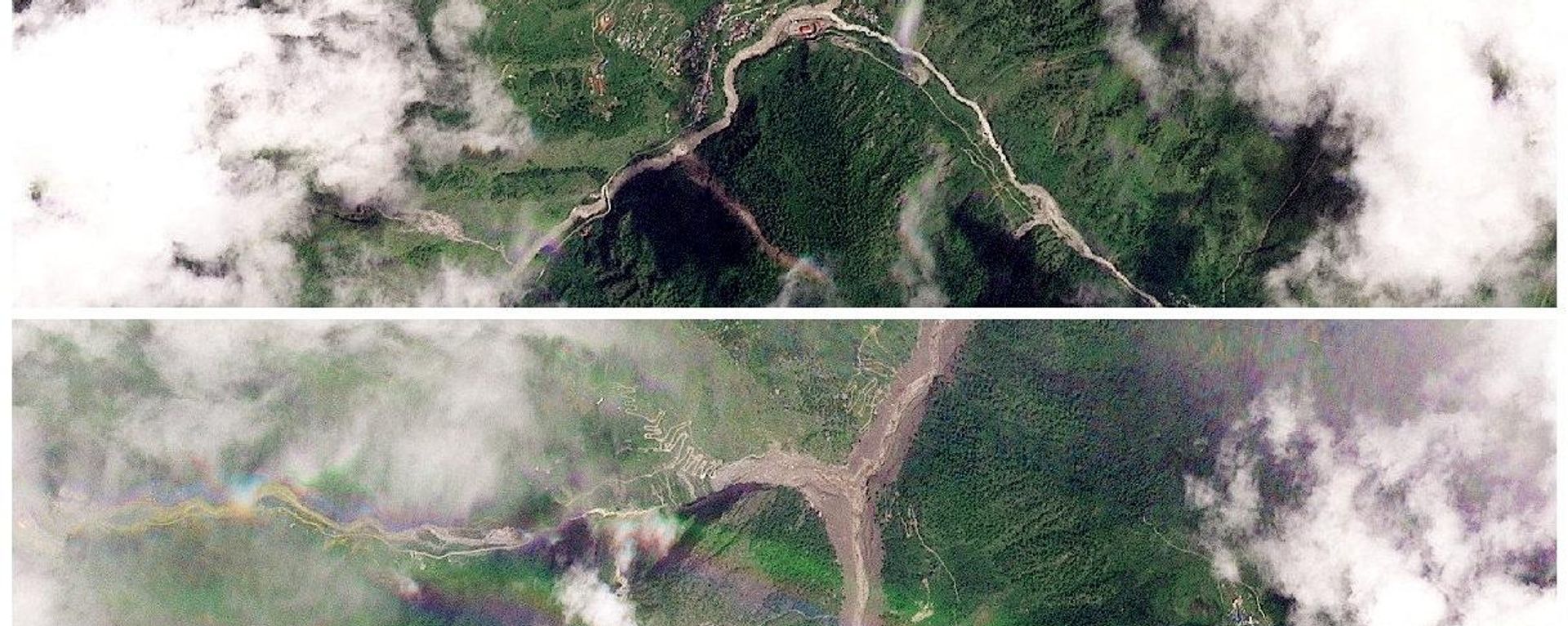 Nepal'de sel felaketinin öncesi ve sonrası uydu görüntüleri - Sputnik Türkiye, 1920, 26.08.2026