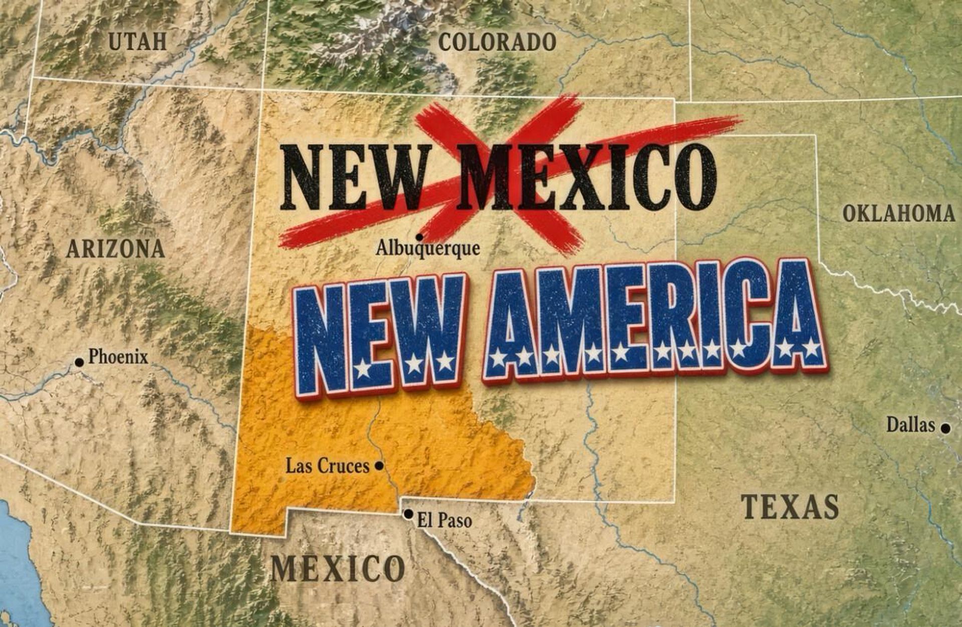 Trump, New Mexico'yu New America olarak gösteren bir harita paylaştı - Sputnik Türkiye, 1920, 09.09.2026