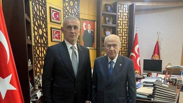 TFF Başkanı İbrahim Hacıosmanoğlu, MHP Genel Başkanı Devlet Bahçeli'yi ziyaret etti - Sputnik Türkiye