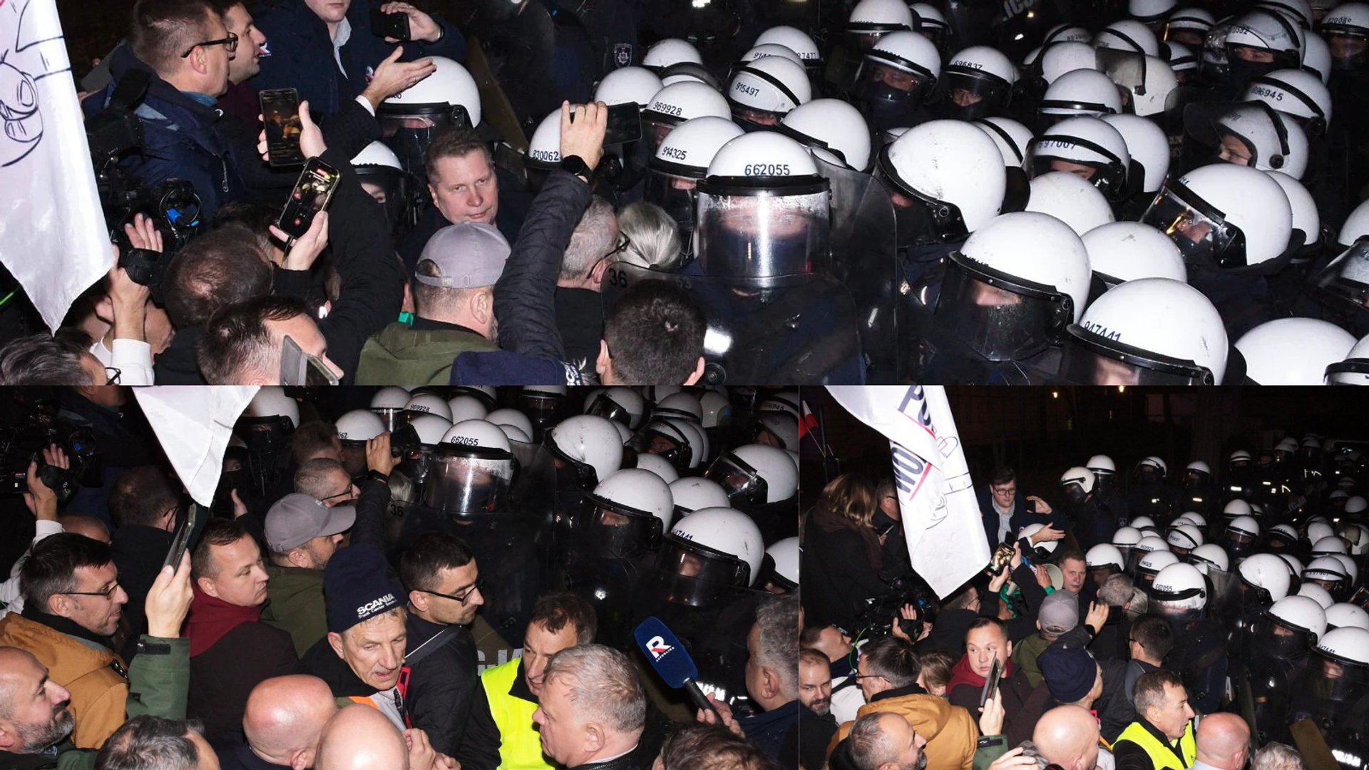 Polonya'da Anayasa Mahkemesi Başkanı Bogdan Swieczkowski ve Başkan Yardımcısı Bartlomiej Sochanski'nin görevlerinden uzaklaştırıldığının duyurulmasının ardından mahkeme binası önünde başlayan gösteri ve polis ablukası - Sputnik Türkiye, 1920, 31.10.2026