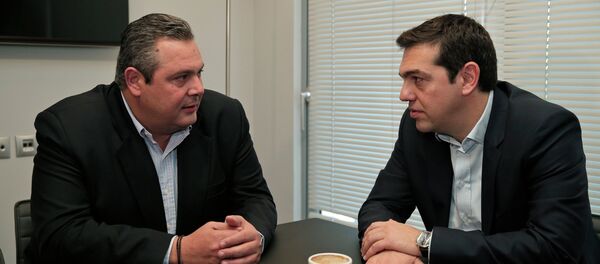 SYRIZA'nın lideri Aleksis Çipras ve ANEL'in lideri Panos Kammenos - Sputnik Türkiye