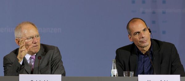 Yunanistan Maliye Bakanı Yanis Varufakis, Almanya Maliye Bakanı Wolgang Schaeuble - Sputnik Türkiye