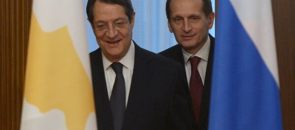 Güney Kıbrıs Rum Yönetimi lideri Nikos Anastasiadis ve Duma Başkanı Sergey Narışkin Güney Kıbrıs Rum Yönetimi lideri Nikos Anastasiadis ve Duma Başkanı Sergey Narışkin - Sputnik Türkiye