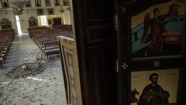 Maalula'da yıkılmış bir kilise - Sputnik Türkiye