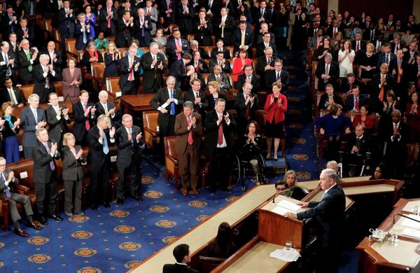 İsrail Başbakanı Netanyahu, Kongre'deki Cumhuriyetçiler tarafından ayakta alkışlandı. - Sputnik Türkiye