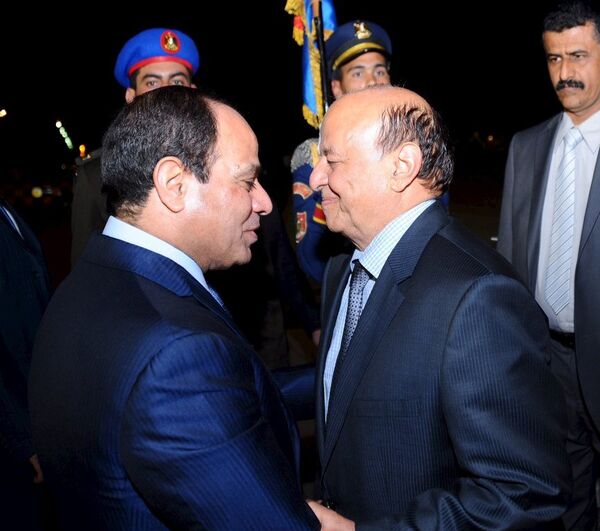 Mısır Cumhurbaşkanı Abdulfettah el Sisi- Yemen Cumhurbaşkanı Abdurabbu Mansur Hadi - Sputnik Türkiye