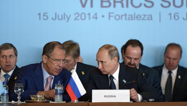 Rusya Devlet Başkanı Vladimir Putin ve Rusya Dışişleri Bakanı Sergey Lavrov / BRICS toplantısı - Sputnik Türkiye