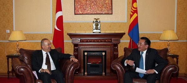 Dışişleri Bakanı Mevlüt Çavuşoğlu- Moğol mevkidaşı Lundeg Purevsuren - Sputnik Türkiye