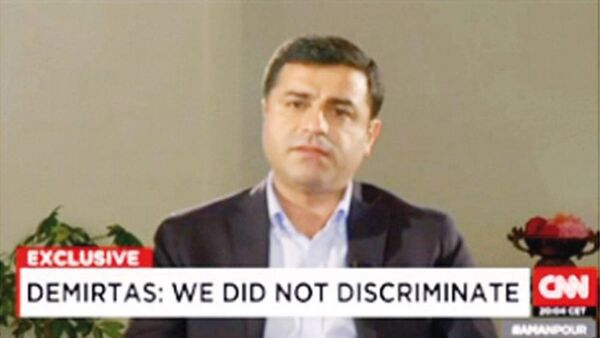 HDP Eş Genel Başkanı Demirtaş, CNN International’den Christiane Amanpour’un yayınına konuk oldu. HDP Eş Genel Başkanı Demirtaş, CNN International’den Christiane Amanpour’un yayınına konuk oldu. - Sputnik Türkiye