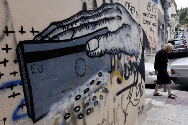 Atina sokaklarında graffiti sanatı - Sputnik Türkiye