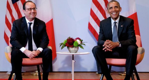 Fransa Cumhurbaşkanı François Hollande  ve ABD Başkanı Barack Obama - Sputnik Türkiye