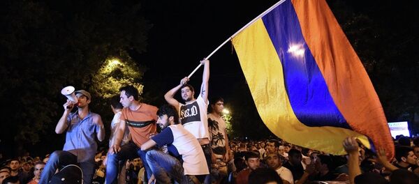 Ermenistan'ın başkenti Erivan'da protestolar - Sputnik Türkiye