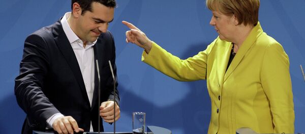 Almanya Başbakanı Angela Merkel ve Yunanistan Başbakanı Aleksis Çipras - Sputnik Türkiye