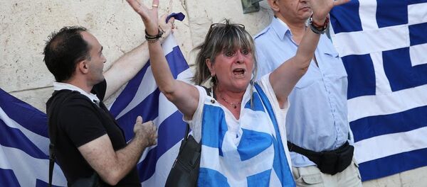 Yunanistan'da kurtarma paketine karşı gösteri - Sputnik Türkiye
