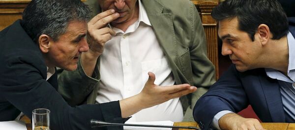 Yunanistan Maliye Bakanı Öklid Çakalatos- Başbakan Aleksis Çipras - Sputnik Türkiye