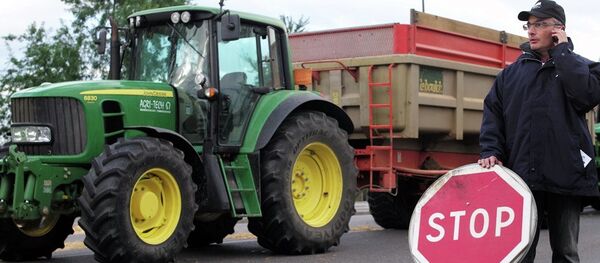 Fransız çiftçiler, sınırda Almanya ve İspanya'dan gelen kamyonların önünü kesti - Sputnik Türkiye