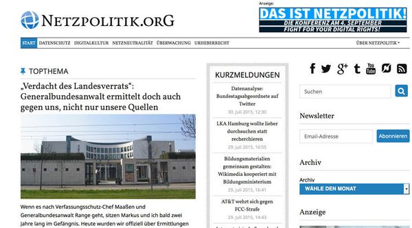 netzpolitik.org'un Anayasayı Koruma Teşkilatı hakkındaki haberi - Sputnik Türkiye