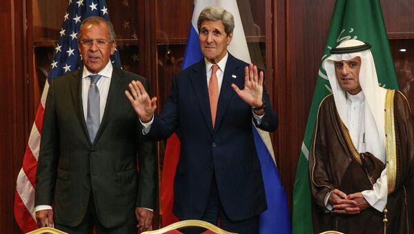 Sergey Lavrov - John Kerry - Adil el Cubeyr - Sputnik Türkiye