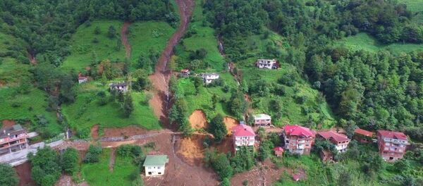 Artvin'deki sel felaketi havadan görüntülendi - Sputnik Türkiye