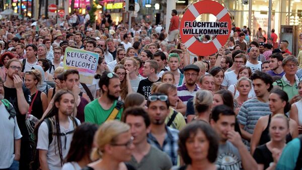 Avusturya'da mülteci protestosu - Sputnik Türkiye