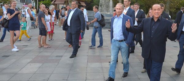Eski İtalya Başbakanı Silvio Berlusconi - Rusya Devlet Başkanı Vladimir Putin - Kırım - Sputnik Türkiye