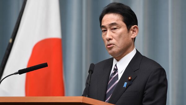 Japanese Foreign Minister Fumio Kishida speaks during his press conference at the prime minister's official residence in Tokyo - Sputnik Türkiye