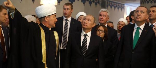 Erdoğan - Putin - Moskova Ulu Camii - Sputnik Türkiye