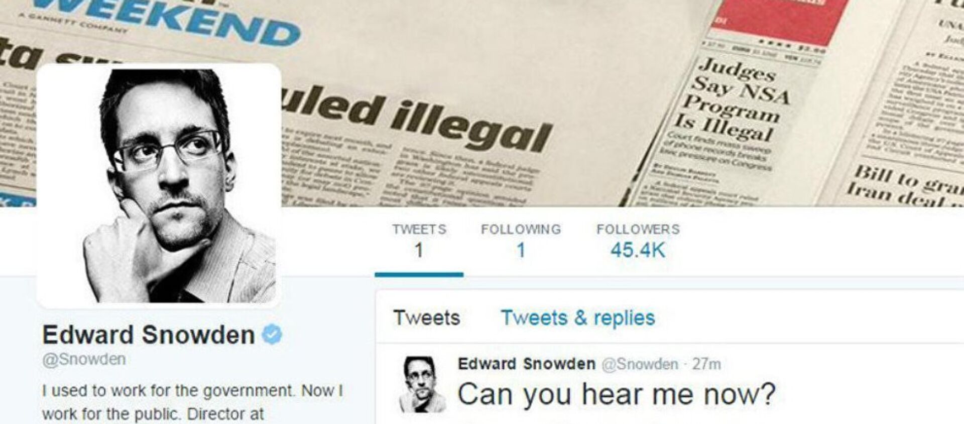 Edward Snowden twitter - Sputnik Türkiye, 1920, 29.09.2015