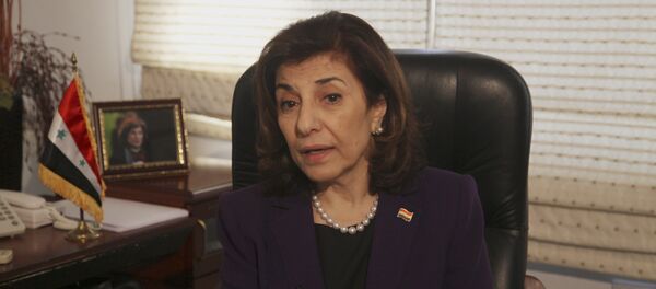 Bouthaina Shaaban, Syrian President Bashar Assad's political adviser, speaks during an interview with The Associated Press - Sputnik Türkiye