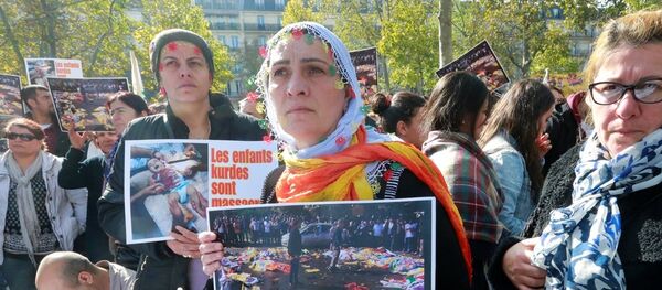 Ankara'daki katliam protestosu, Fransa - Sputnik Türkiye